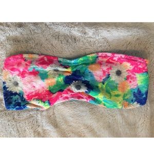 Pink Victoria Secret bright floral lace bandeau